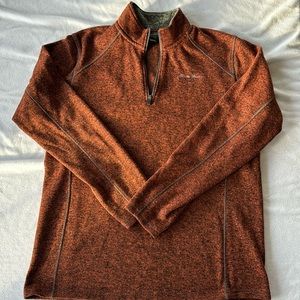 Eddie Bauer men’s XL TALL orange and black quarter zip casual shirt/sweater